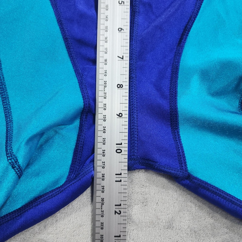 Vintage Leggings Womens M Blue Chevron Coolorblock Capri Cycling Yoga Workout - Picture 6 of 9